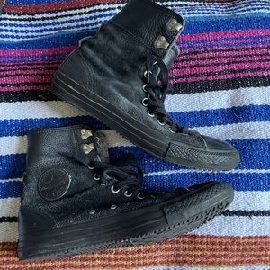 Women’s All Black Converse High Top, Size 10